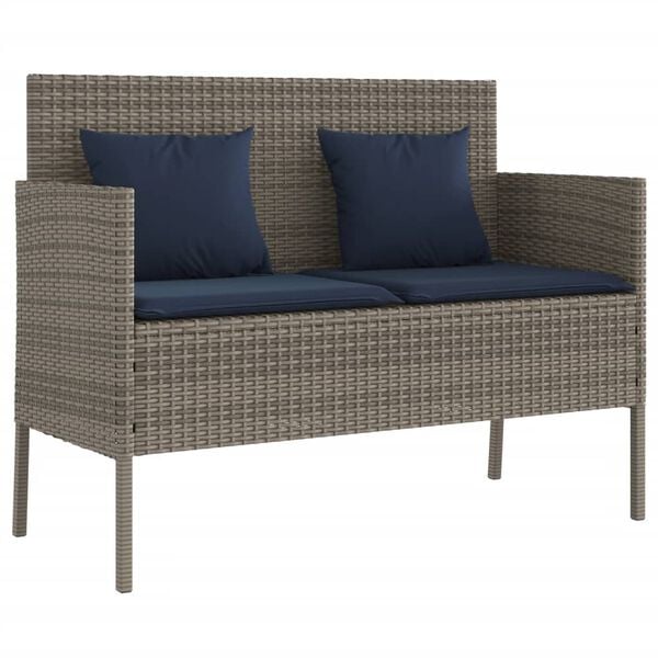 vidaXL Garden Bench Grey, Navy Blue