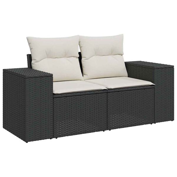 vidaXL Garden Sofa Set Black PE rattan Large Modular Garden Sofa Set