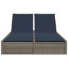 vidaXL Patio Double Sun Lounger Grey, Navy blue
