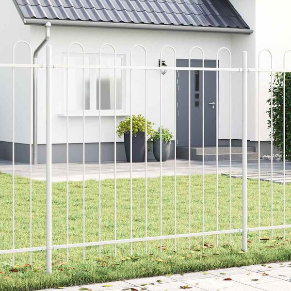 vidaXL Garden Fence White 10.2 x 1.5 m Powder-coated steel