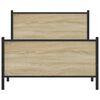 vidaXL Bed Frame Sonoma oak Steel and engineered wood Twin Extra Long