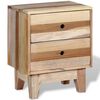 vidaXL Bedside Cabinet Beige Solid reclaimed wood Small Storage