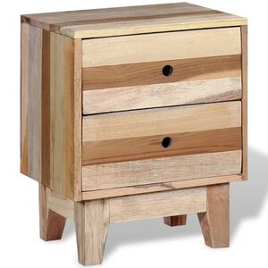 vidaXL Bedside Cabinet Beige Solid reclaimed wood Small Storage