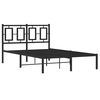 vidaXL Bed Frame Black Powder-Coated Steel Full Modern Bed Frame