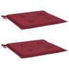 vidaXL Patio Chair Cushions 2 pcs Wine Red 19.7x19.7x1.6" Oxford Fabric