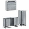 vidaXL Bathroom Furniture Set Grey sonoma Engineered wood, metal, glass