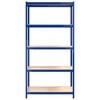 vidaXL 5-Layer Shelves 2 pcs Blue Steel&Engineered Wood