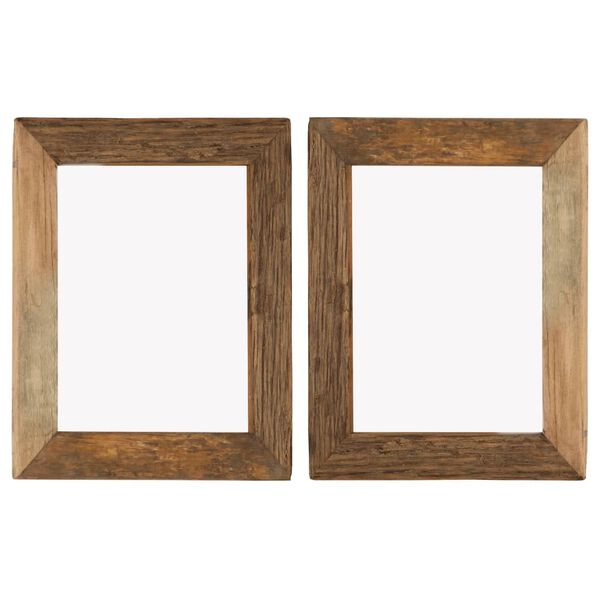 vidaXL Photo Frames 2 pcs 13.4"x15.7" Solid Reclaimed Wood and Glass