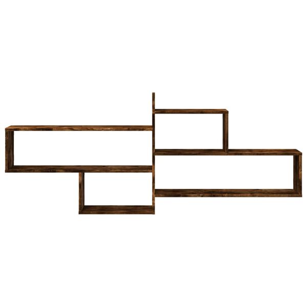 vidaXL Wall Shelf Smoked Oak 65.9x7.1x26.8" Engineered Wood