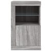 vidaXL Side Cabinet Set of 2 Grey Sonoma Engineered wood, Glass Standard