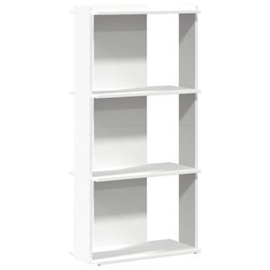 vidaXL Bookcase White Engineered Wood Medium Bookcase Rectangular