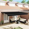 vidaXL Retractable Awning Black 196.85" x 118.11" Fabric and Metal