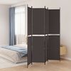 vidaXL 4-Panel Room Divider Brown 78.7"x86.6" Fabric