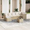 vidaXL Patio Sofa Set Beige, Cream white PE rattan 8-piece