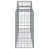 vidaXL Gabion Basket Set of 9 Silver Galvanized Iron Large