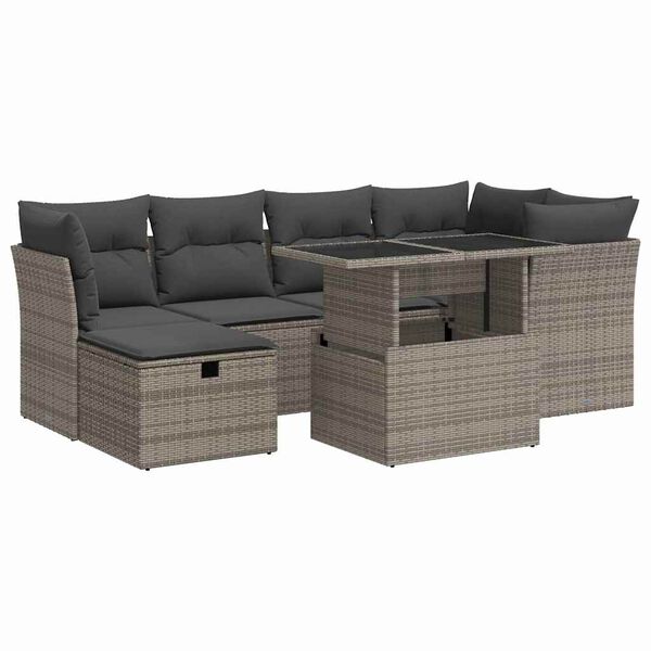 vidaXL Garden Sofa Set Grey