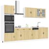 vidaXL Kitchen Cabinet Set Sonoma Oak Engineered Wood and Glass Large