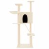 vidaXL Cat Tree Cream Engineered wood, plush, sisal Large Cat Tree