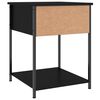 vidaXL Bedside Table Set of 2 Black Engineered wood, Iron