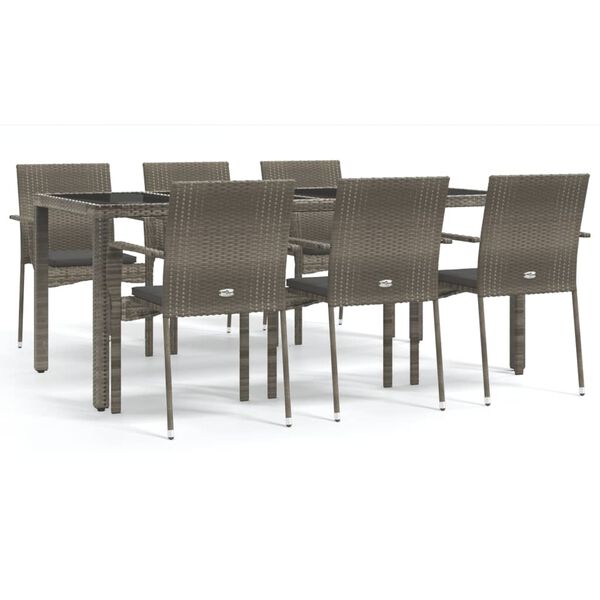 vidaXL Garden Dining Set Grey