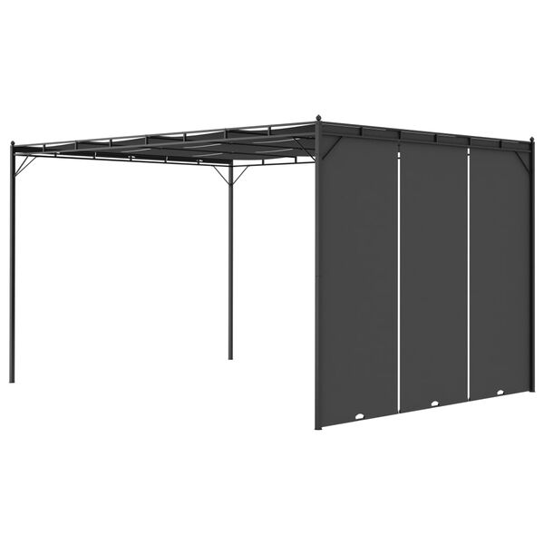 vidaXL Garden Gazebo with Side Curtain 157.5"x118.1"x88.6" Anthracite