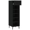 vidaXL Shoe Cabinet Black Engineered Wood Compact Shoe Cabinet