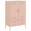 vidaXL Highboard Pink Cold-rolled steel 26.8x15.4x40.0 in Highboard