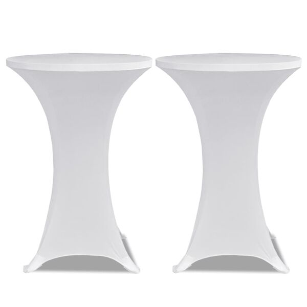vidaXL Table Cover Set of 2 White Polyester 90%, Elastane 10%