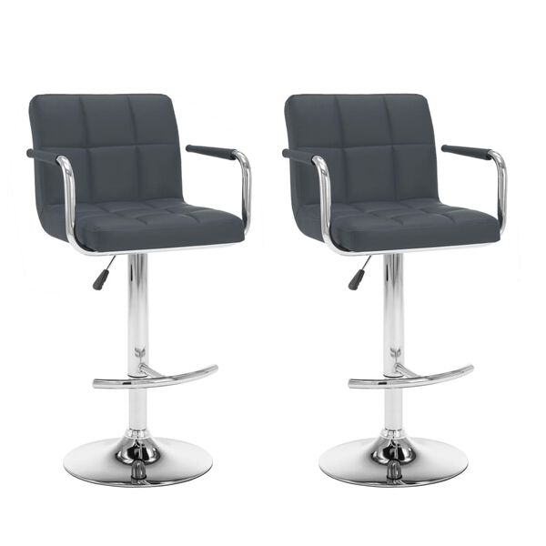 vidaXL Bar Stool Set of 2 Gray