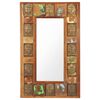 vidaXL Mirror Mixed Color Solid Reclaimed Wood, Glass Medium