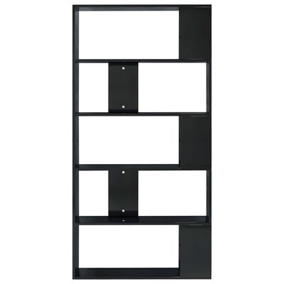 vidaXL Book Cabinet/Room Divider High Gloss Black 31.5"x9.4"x62.6"
