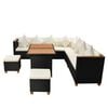 vidaXL Patio Furniture Set Set of 7 Black and Cream