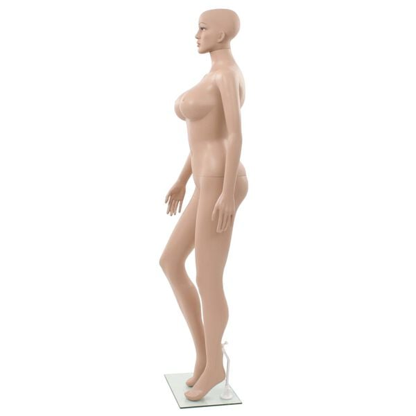 vidaXL Sexy Female Mannequin with Glass Base Beige 70.9"