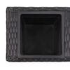 vidaXL Garden Raised Bed with 3 Pots 39.4"x11.8"x14.2" Poly Rattan Black