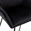 vidaXL Dining Chair Set of 6 Black Velvet and powder-coated steel