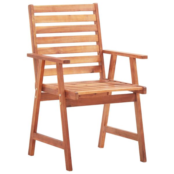 vidaXL Patio Chair Set of 8 Natural wood Solid Acacia Wood, 100% Polyester