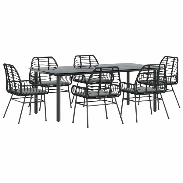 vidaXL Garden Dining Set Black, Dark Grey