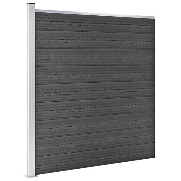 vidaXL Fence Panel Set WPC 207.1"x73.2" Black