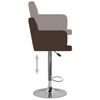 vidaXL Bar Stool Set of 2 Brown Artificial leather, Steel Footrest
