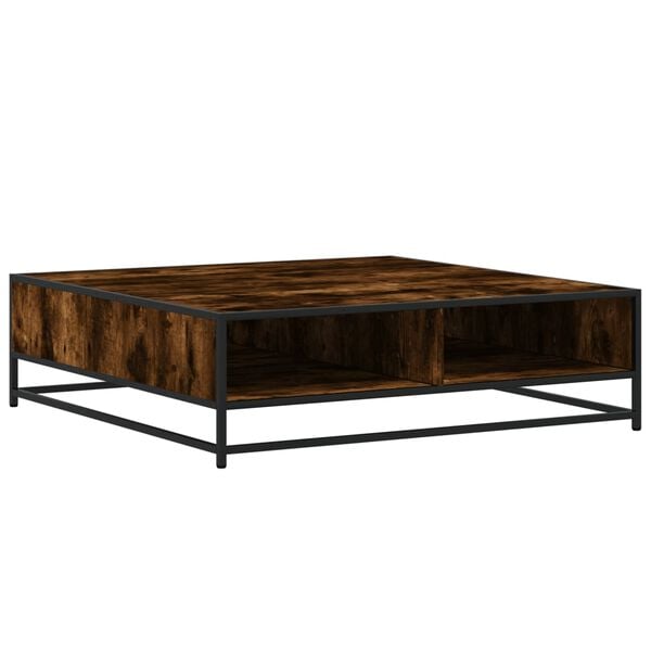 vidaXL Coffee Table Smoked oak and black Engineered wood and metal