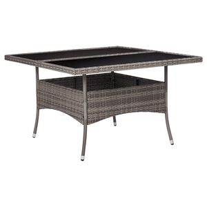 vidaXL Dining Table Gray PE Rattan 47.2 in by 47.2 in Durable