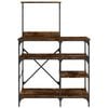 vidaXL Baker's Rack Smoked Oak 35.4"x15.7"x52" Engineered Wood and Metal