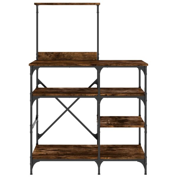 vidaXL Baker's Rack Smoked Oak 35.4"x15.7"x52" Engineered Wood and Metal