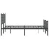 vidaXL Bed Frame Black Powder-Coated Steel Full Bed Frame Rectangular