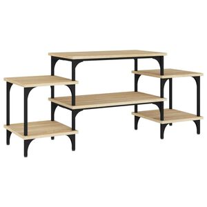 vidaXL TV Cabinet Sonoma oak Engineered wood, Steel Medium TV Cabinet