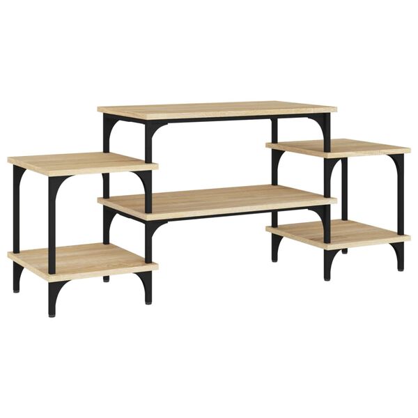 vidaXL TV Cabinet Sonoma oak Engineered wood, Steel Medium TV Cabinet
