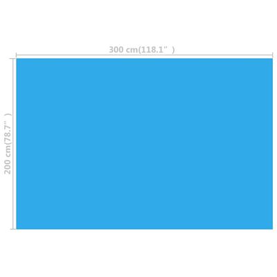 Rectangular Pool Cover 118 x 79 inch PE Blue