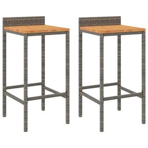 vidaXL Bar Stool Set of 2 Grey