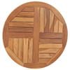 vidaXL Tabletop Teak Solid wood Medium Durable Round Rustic