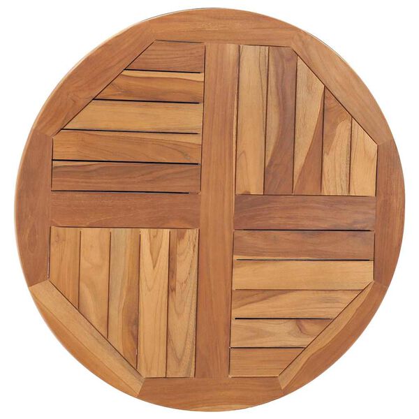 vidaXL Tabletop Teak Solid wood Medium Durable Round Rustic